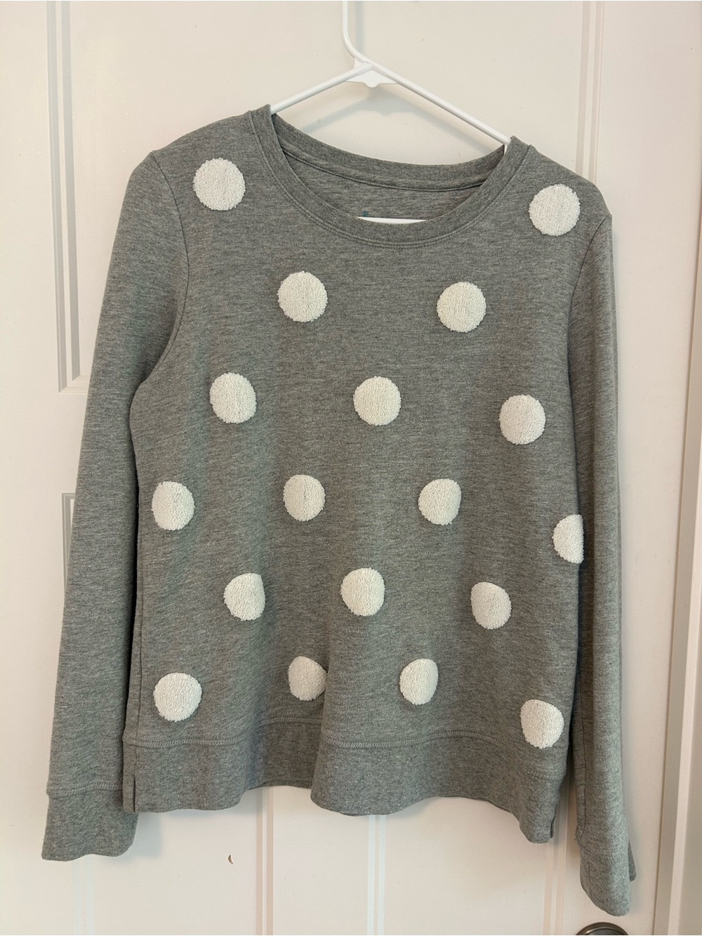Boden Gray Polka Dot Women's Sweatshirt - size M